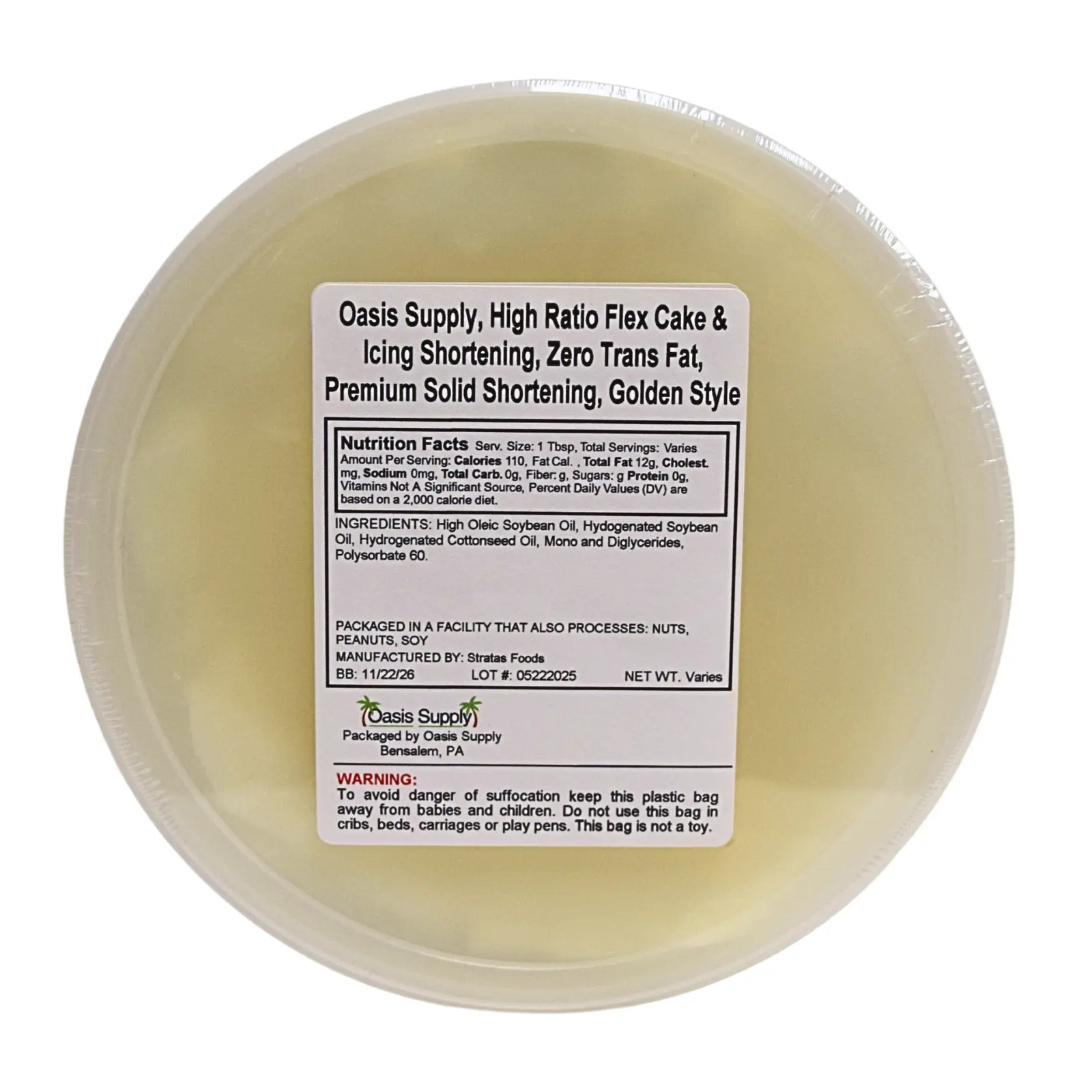 Sweetex Golden Flex Icing Shortening, High Ratio, From 2.5 to 50 lbs  *** New packaging****