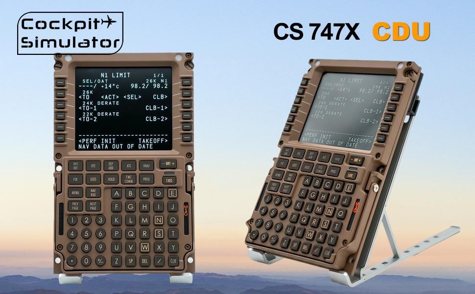 Cockpit Simulator 747X CDU Flight Simulator Control Display Unit – 1:1 CNC Aluminum Hardware, Real Silicone Keys, Full-Color Display, USB-C Plug-and-Play