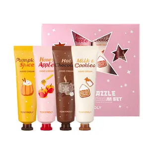 TONYMOLY TM-Razzle Dazzle 4 PC Limited Edition Holiday Hand Cream Gift Set Cica Cocoa Hydrating Shea Butter & Natural Extracts