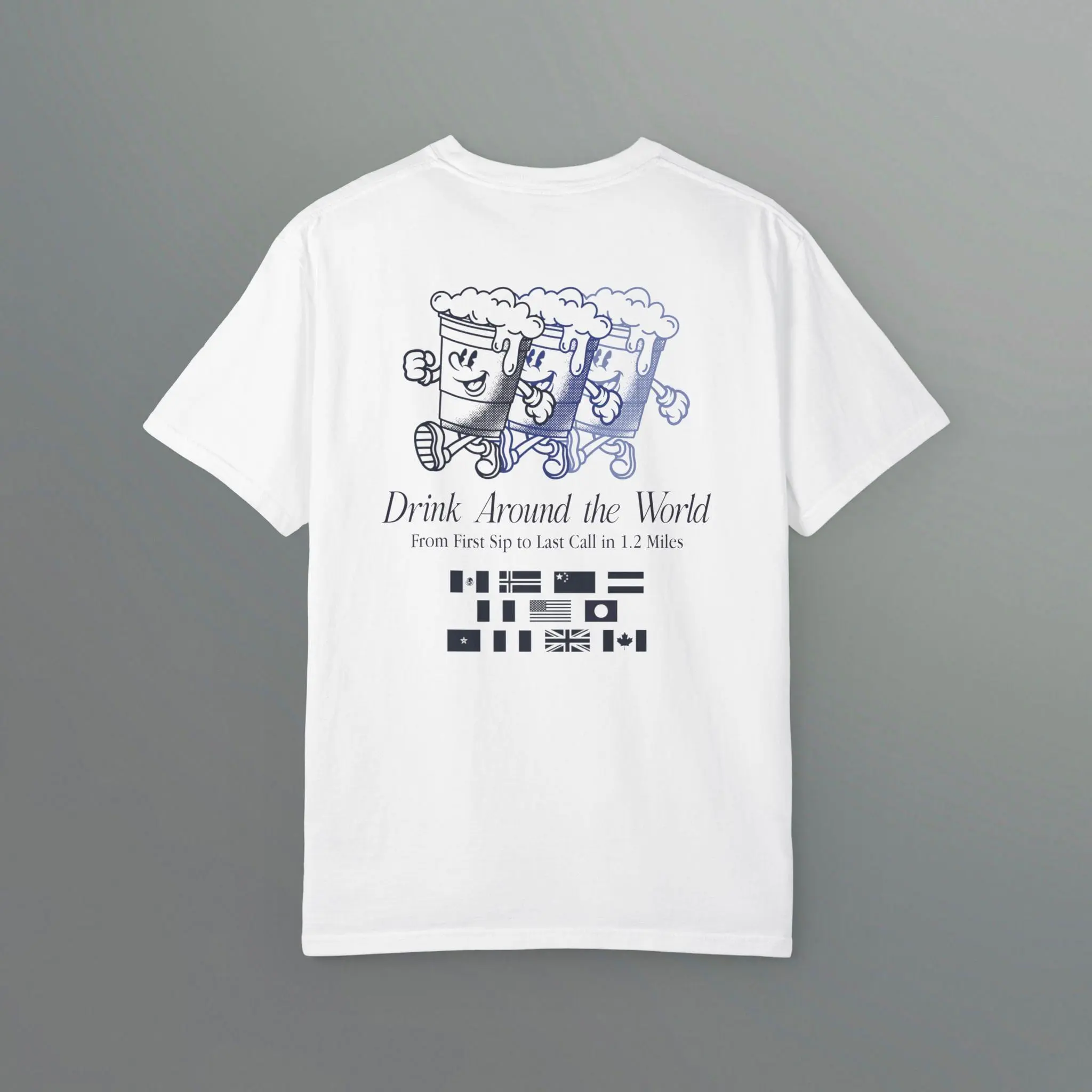Drink Around the World T-Shirt Graphic Tee Pure Cotton Casual Streetstyle Trendy Tops for Women for Men Perfect Gift