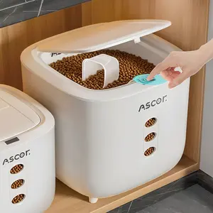 Premium Airtight Storage Container, Large Capacity Multi-Functional Dry Food Bin with Visible Window & Scale Mark, Pet Food & Rice Storage for Home & Kitchen