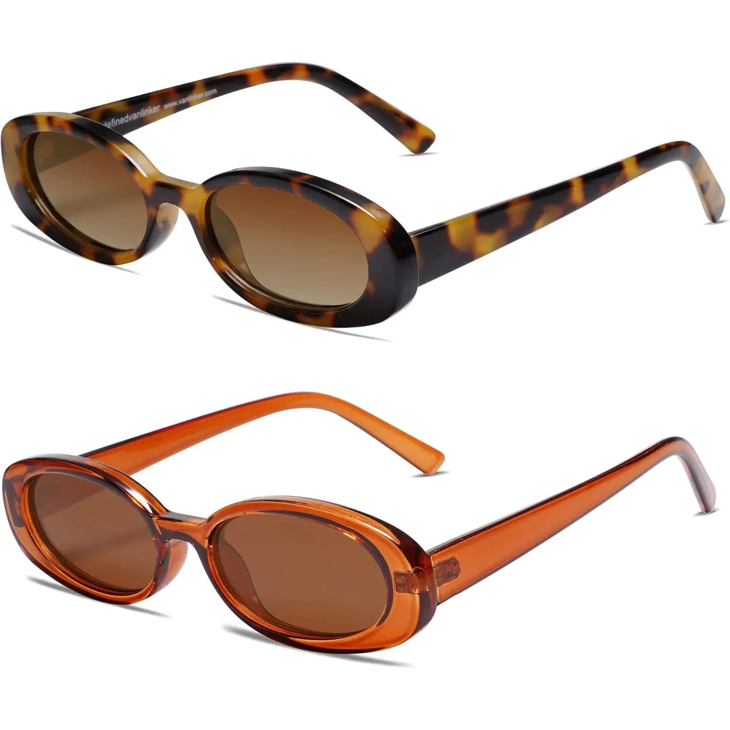 Polarized Retro Oval Sunglasses for Women-Men, Small 90s Style VL9580, Ideal for Beach Parties