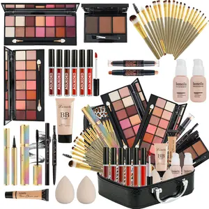 All-in-One Makeup Kit for Women – Full Makeup Set with Eyeshadow Palette, Foundation, Lip Gloss, Eyeliner, Mascara & Makeup Brush | Complete Makeup Gift Set for Christmas, Birthdays, Holidays & Everyday Use