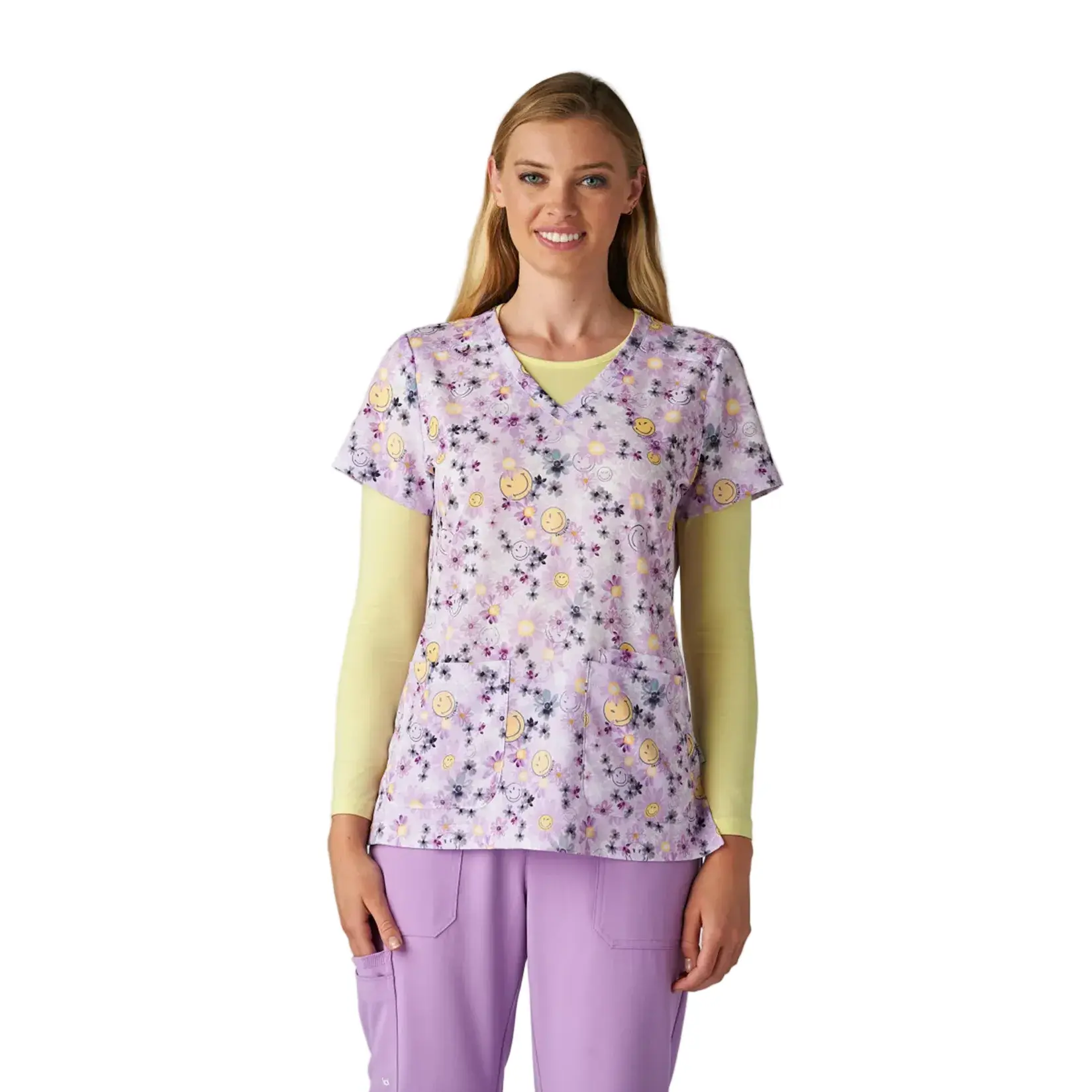 koi Basics Women's Print Scrub Top