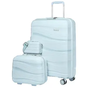 3-Piece 20 inch Carry On Travel Luggage Set, Expandable Lightweight Durable PP Hard Shell Suitcase with TSA Lock, Spinner Wheels