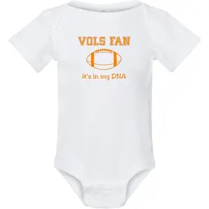 Curiositees Vols Fan it's in my DNA Baby Football Clothes Jersey Bodysuit Outfit - White