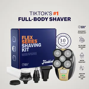 FREEBIRD FlexSeries Electric Head Shaver for Men, 5-in-1 Waterproof Grooming Kit with ScalpSafe Technology, Cordless & Rechargeable, Ideal Gift for Him, Men's Stuff, Gifts For Him