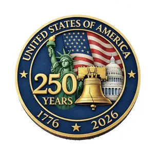 July 4th American Eagle Challenge Coin, 250th Anniversary Collectible Coin Gift for Veterans, Service Families and History Fans