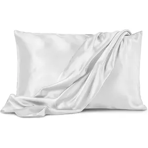 2 Pack Pure Bedding Satin Pillowcase  King Size 20"x40" Silky Pillow Cases for Hair and Skin - Satin Pillow Covers with Envelope Closure - Extra Soft Premium Microfiber