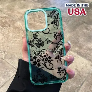 Phone Case iPhone 17 Air 16 Plus 15 Pro Max 14 13 12 11 Lines of Flowers Pattern skin-friendly feel Non-Yellowing Shockproof Soft Silicone Lightweight Transparent Cover