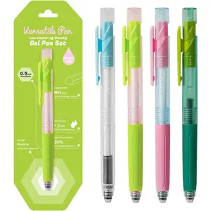 cute Ballpoint Pens Fine Point Smooth Writing Pens, 0.5mm Black Gel Ink pen, Quick-Dry Retractable with  Grip, 4 count - Morandi Colors for Office, School Supplies, Journaling, Women