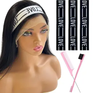 Elastic Bands For Wig 5 count Set, Latex And Nylon Lace Front Hairband, Melting Band For Keeping Wigs In Place, Suitable for Women,  Value, Black and White Colors