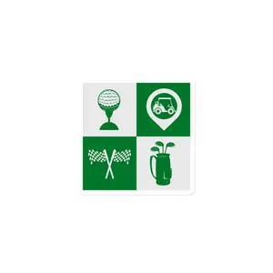 3 x 3 Golf Square Die-Cut Magnet Green & White - Matte Finish Vinyl Magnets - Magnetic Home Decor- Golfer Gift