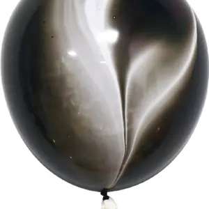 12" Agate Marble Black (50pcs) Celetex Versatile Easy-Use Decorative Balloons