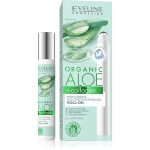 Eveline Cosmetics Organic Aloe + Collagen Moisturizing Roll-on – Modeling Eye Contour with Aloe Vera & Caffeine for Skin Care