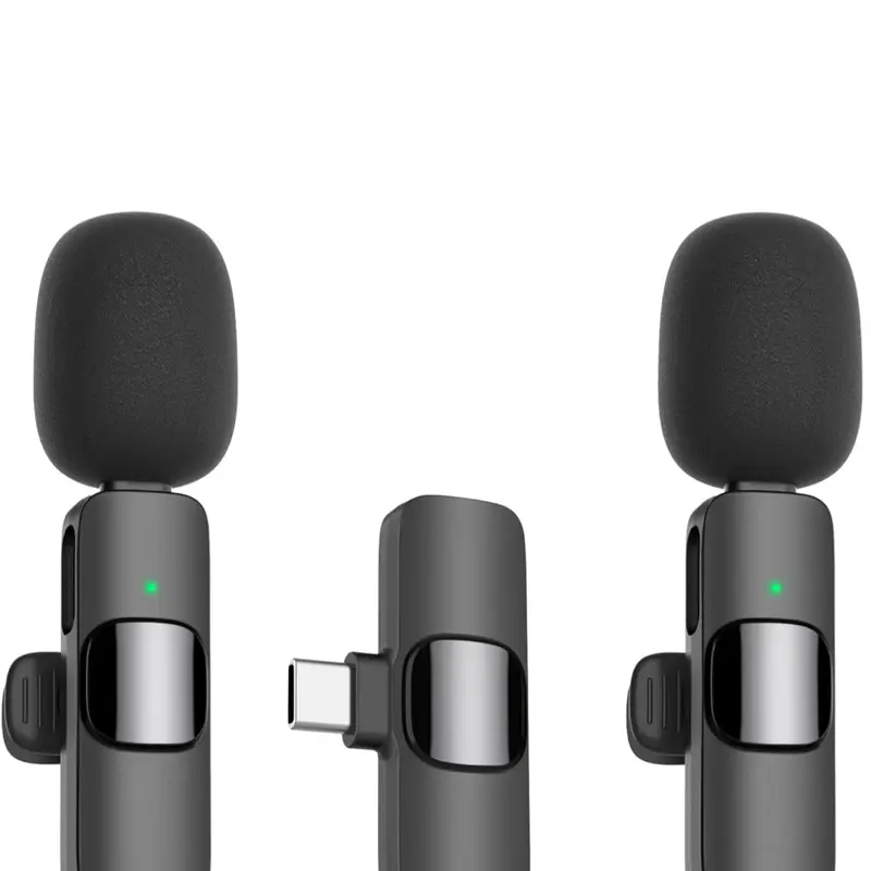 Wireless Lavalier Lapel Microphone for iPhone 15 Series/Android/Computer - Bluetooth Mini Phone Microphones for Video Recording - 2 Clip on Mics with USB C Interface for Tiktok YouTube Vlog
