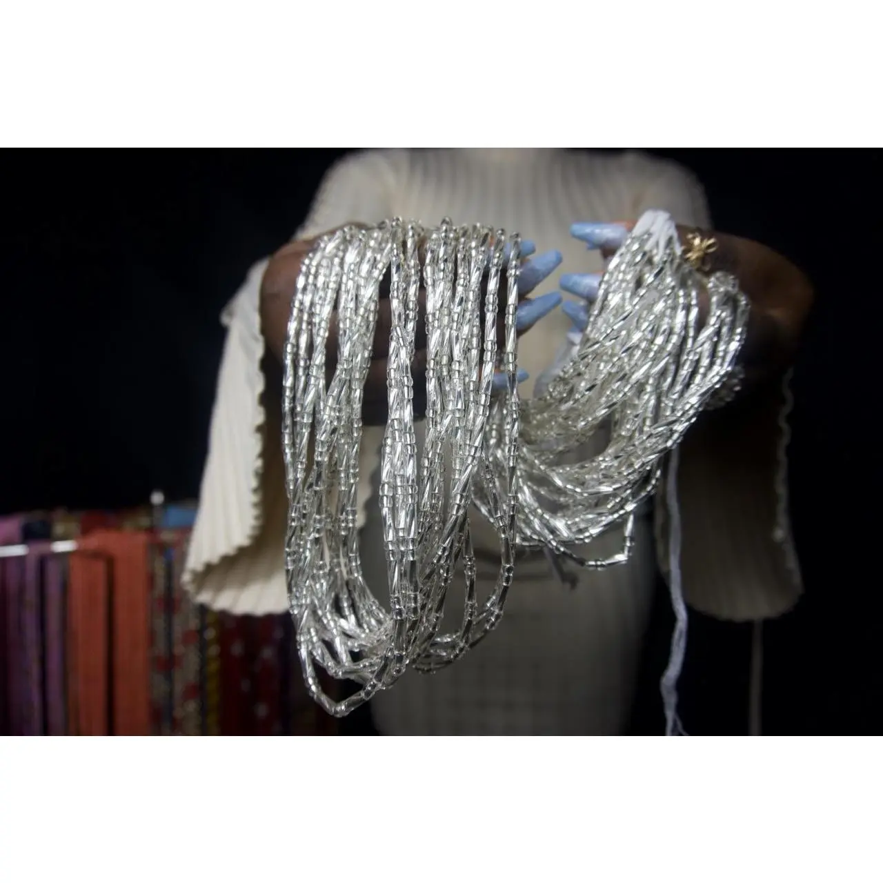 Diamond Glow tie-on waist beads