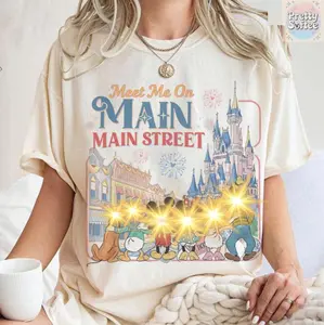 Meet Me On Main Street Comfort Colors TShirt Magic Kingdom Tshirt Main Street Theme Park Tee Magic Kingdom Family Trip Matching 2026 Shirt Cool Colors Brighten Up Your Look Full Size Range Perfect Fit for Everyone, Gift Birthday