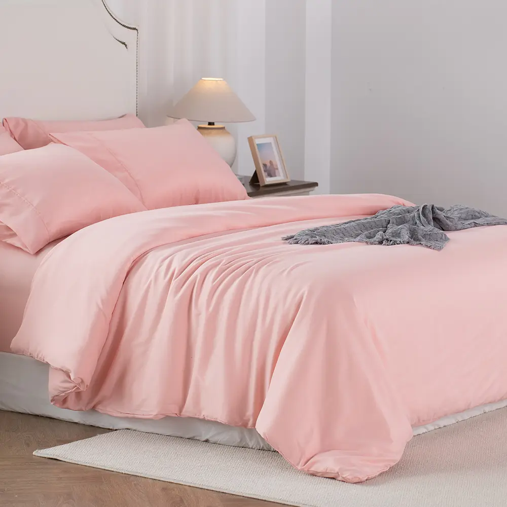 Pink Sheet Set - Includes Duvet Cover and Pillowcases OEKO TEX Certified Comfortable Bedding Solution for Cozy Nights Blue Sheet Set for Everyday Use
