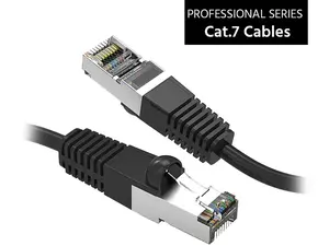 Nippon Labs Cat7 Shielded (SSTP) 600MHz Ethernet Network Booted Cable, 26AWG 20 Feet Gigabit LAN Network Cable RJ45 High Speed Patch Cable, Black, 60CAT7-20BK