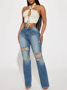 Let It Be Stretch Straight Leg Jeans - Medium Wash