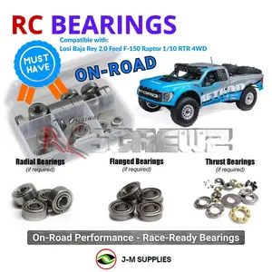 RCScrewZ Metal Shielded Bearing Kit los148b for Losi Baja Rey 2.0 Ford Raptor Method 1/10 Electric 4WD Brushless Desert Truck (LOS03046) | SET