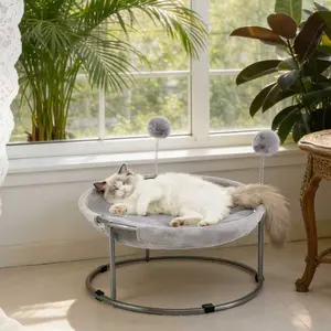 [Already have 10K favorites]Cat Bed Cat Hammock Bed Elevated cat Bed, Comfortable and Breathable，with Plush Toy，Removable and Washable, Suitable for Indoor and Outdoor Use