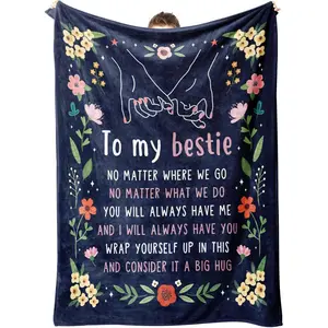 ADHART GiltGlimmer Friendship Gifts for Women Christmas, Best Friend Birthday Gifts for Women, Best Friend Blanket Gift, to My Bestie Throw Blanket for Mothers Day 60" x 50"