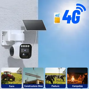 4G LTE Solar Security Camera Wireless Outdoor, No WiFi Needed, Built-In 4G SIM, 2K Color Night Vision, PIR Motion Alerts, Two-Way Talk, 355° Pan Tilt, Solar Powered & Weatherproof, Cloud & SD Storage, Easy Setup
