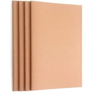 4 Pack Blank Kraft Notebooks, Blank Paper Sketchbooks for Drawing Doodling Writing,Travel Journal Set, A5, 36 Pages, 8.3” X 5.5”