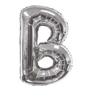 34 In. Silver Letter B Balloon