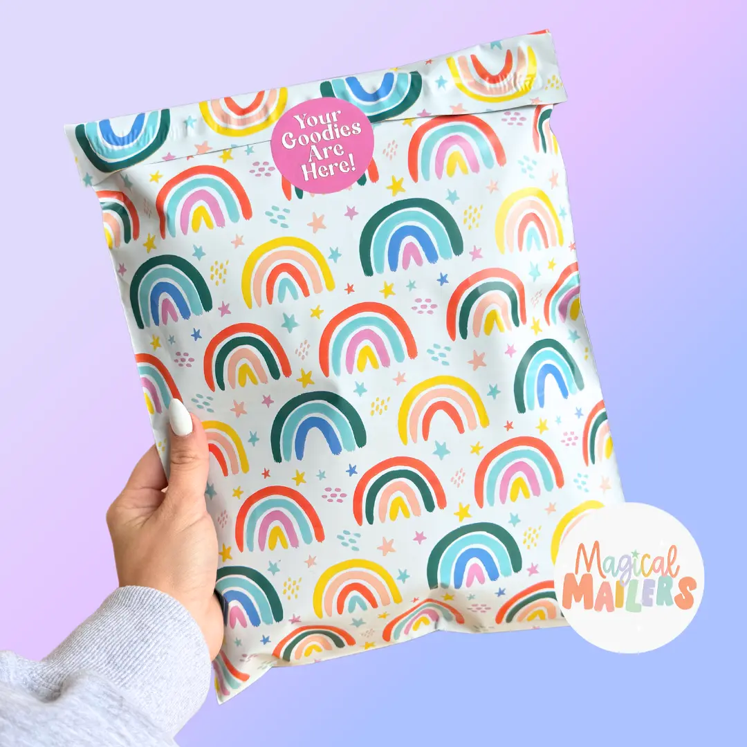 10x13" Blue Rainbow Delight Poly Mailer
