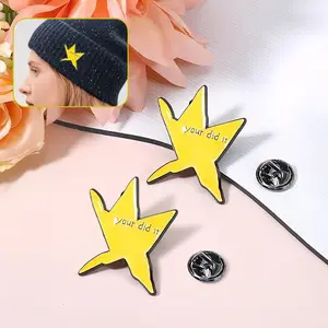 2 Pcs Star Shaped Brooch, Creative Star Design Brooch, Fashion Accessories for Women & Men, Cute Enamel Pin Suitable for Backpacks, Jeans, Scarves, Hats Decoration, Jewelry