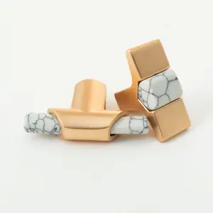 Luxury Brushed Brass Cabinet Knobs with Dimond Accents