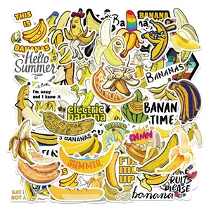 52pcs Funny Banana Meme Stickers Pack, Waterproof Cartoon Summer Banana Decals for Laptop, Water Bottle, Journal & Scrapbook, Fruit Lover Gift