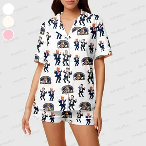 Trump Elon Musk Pajama Set, Doge Pajama Set, Trump Supporter Pajama, Premium Satin Sleepwear