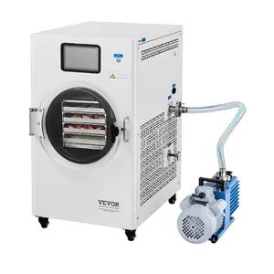 VEVOR Vacuum Freeze Dryer Machine, 8.8-13.2 LBS/Batch Food Freeze Drying Machine with 4-Layer Trays, Vacuum Pump, Adjustable Timer and Temperature Control, for Fruits Vegetables Meat, Black