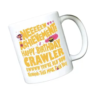 New Achievement Ceramic Drink Mug - Dungeon Crawler Carl Coffee Cup, LitRPG Sci-Fi Fantasy Gift for Book Lovers, Birthday Present for Crawlers