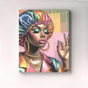 Satin Bonnet Serenity. Black Wall Art Print.