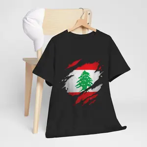 Proud Lebanese Shirts Torn Ripped Lebanon Flag T-Shirt Unisex T-Shirt, Short-sleeve, Full Color