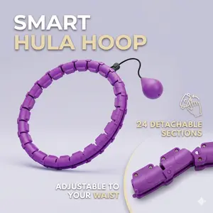Weighted Hula Circle Hoops for Adults, 24 Detachable Links Exercise Hoop, Fitness Circle Suitable for Women and Beginners, Home Workout Equipment, Training Equipment