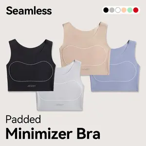 Seamless Chest Binder Minimizer Bra – Breathable Workout Top with Padding, All-Day Support for Large Bust Lightweight Compression Activewear