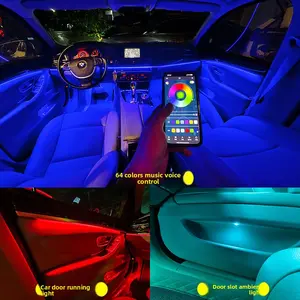 Car Tail Light Hidden Acrylic 64-Color RGB Interior Ambient Light