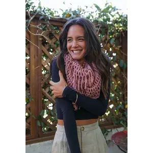 Double Loop Infinity Tassel Scarf