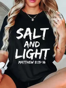 100% Cotton Unisex Salt and Light Shirt for Men Matthew 5:13-16 Christian Shirt T-Shirt Christ Christian Tops