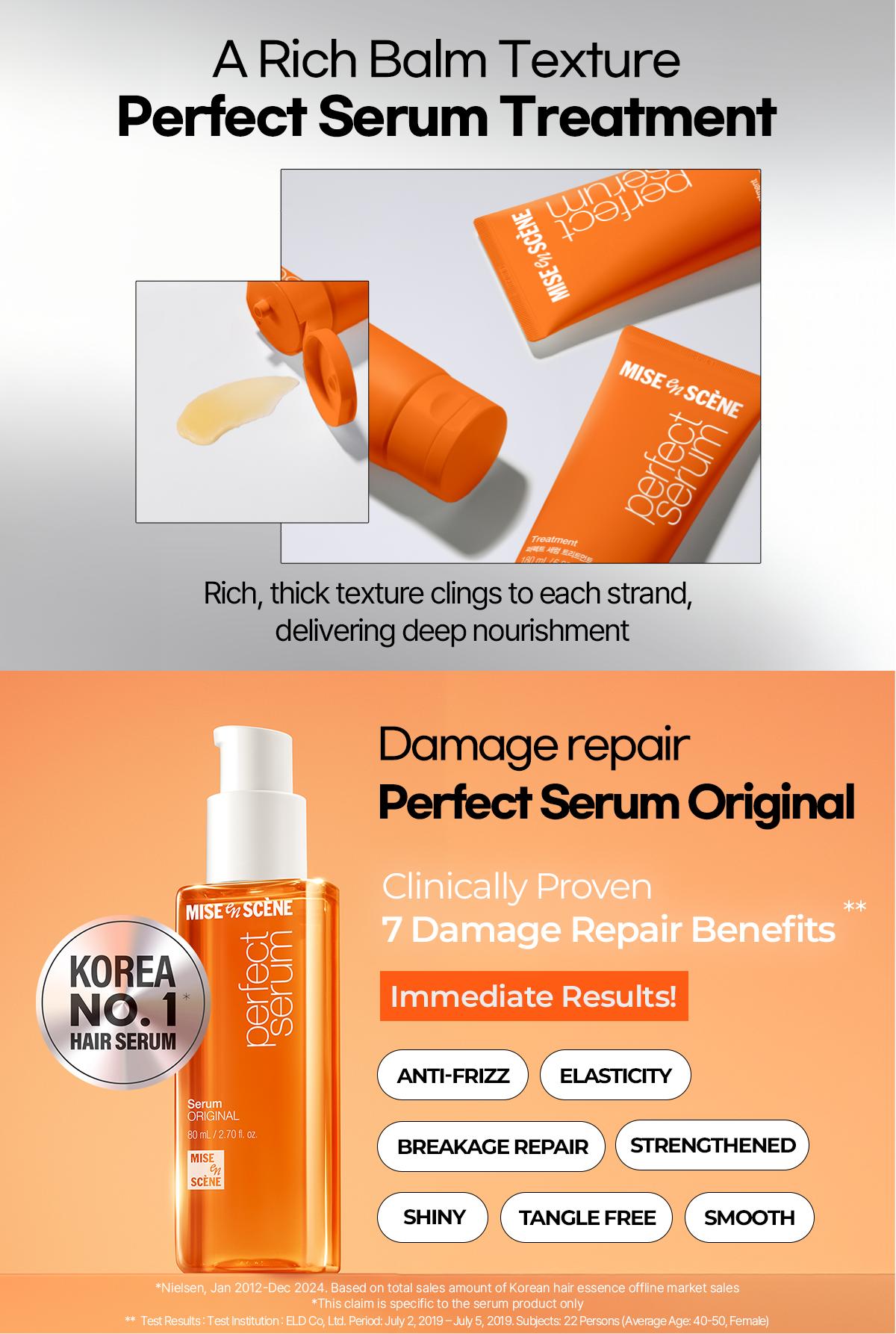 [Summervibes] Serum Starter Kit (2 Options) | Mise En Scène | Trial-Size Hair Serum+Shampoo+Treatment | Korean Hair Care for Damaged Hair, with Moroccan & Jojoba Oils, Glossy Shine