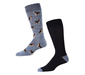 Memoi Rayon Blend Beagle Crew - 2 Pack Socks