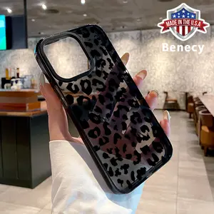 Phone case for iPhone 17 16 Pro Max 15 Plus 14 13 12 11 Air Graffiti Leopard Non-Yellowing Silicone Transparent Drop Protective Cover