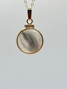 Solid 14k gold Empty 16.5mm  Handmade pet memorial fur or hair Locket w/ FREE  small  SCREW DRIVER dog or cat fur keepsake.