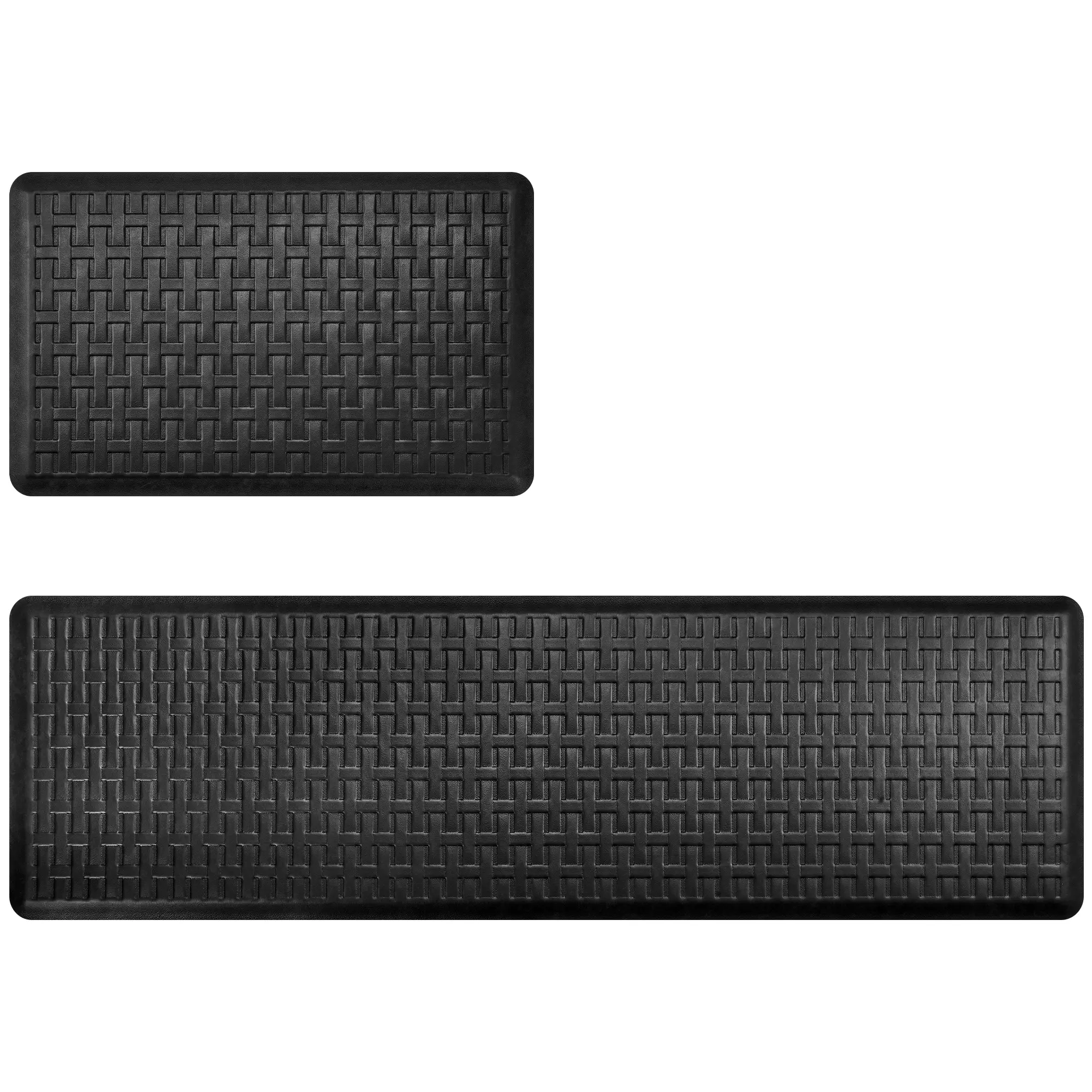 UKISS 2-Piece Kitchen Rug Set - Shock-Absorbing Anti-Fatigue, Waterproof, Non-Slip Standing Mats (18in×28in+18in×60in, 18in×28in+18in×40in)